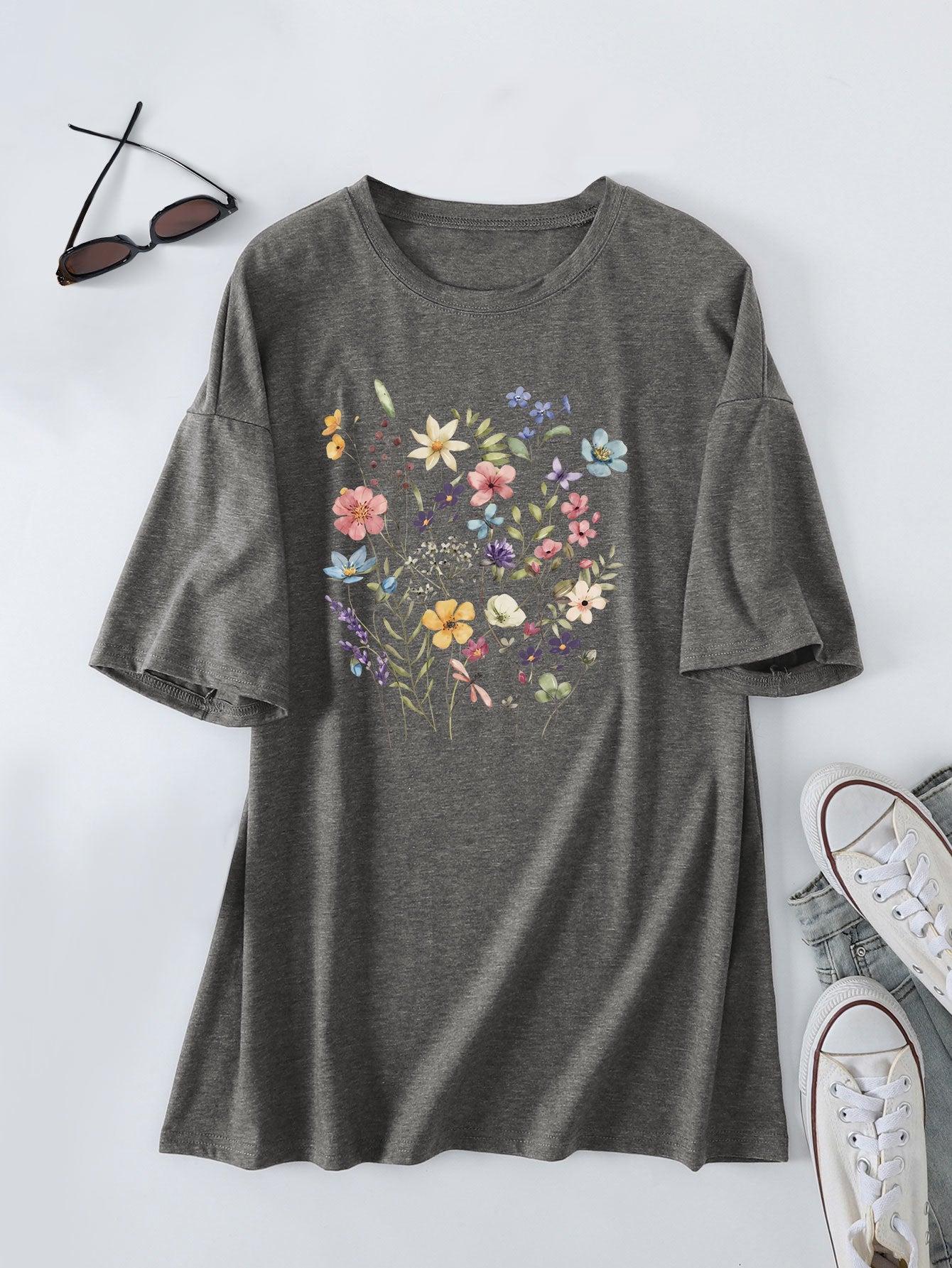 Damen Sommerbluse Floralmuster Eveloria