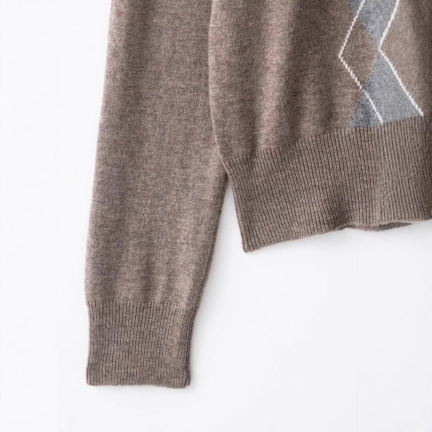 Damen Pullover Rautenmuster Eveloria