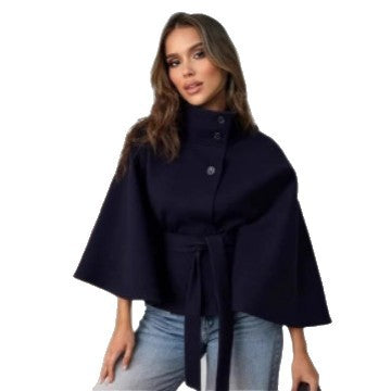 Damen Cape-Jacke mit Gürtel Elegantes Design