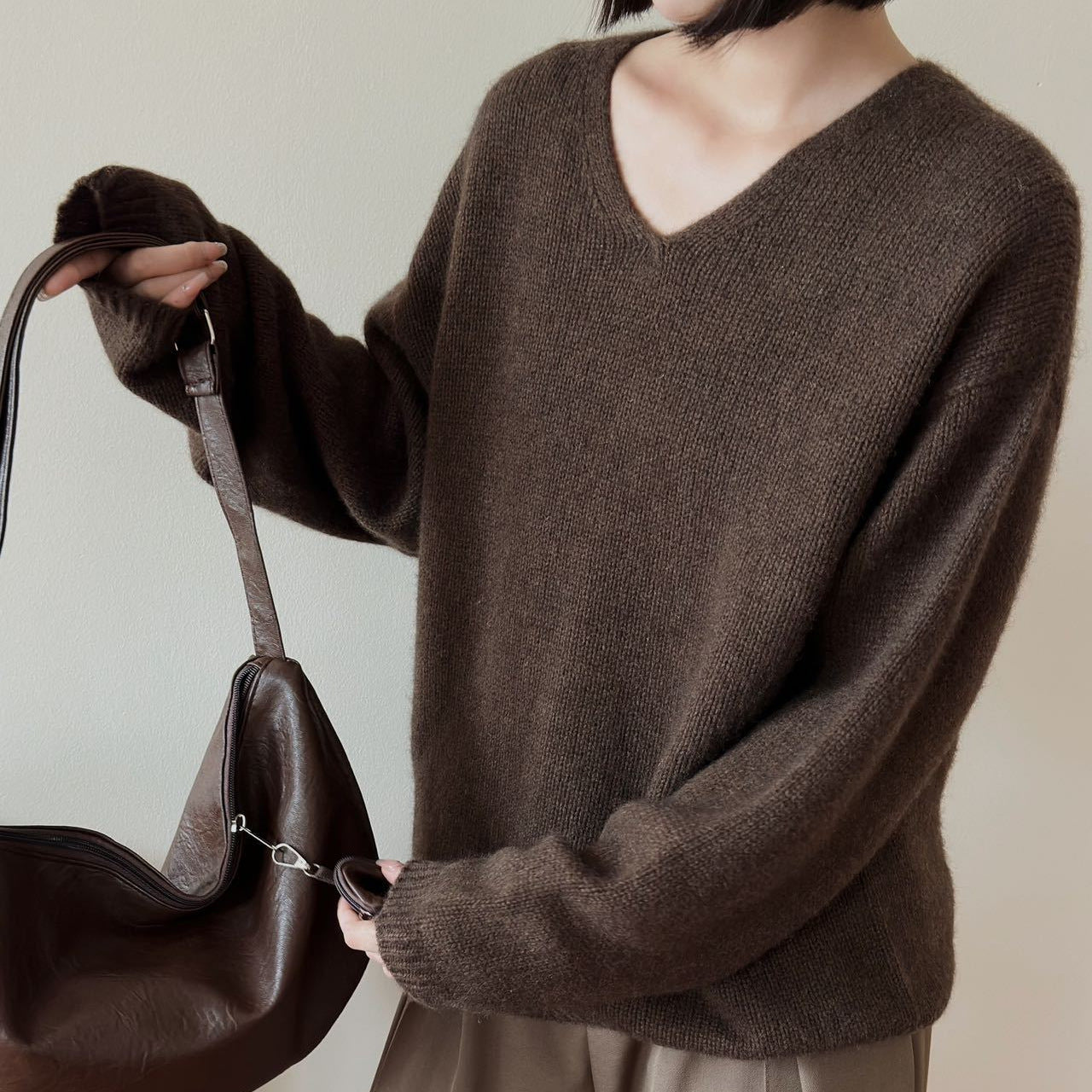 Damen Pullover V-Ausschnitt Qualität Eveloria