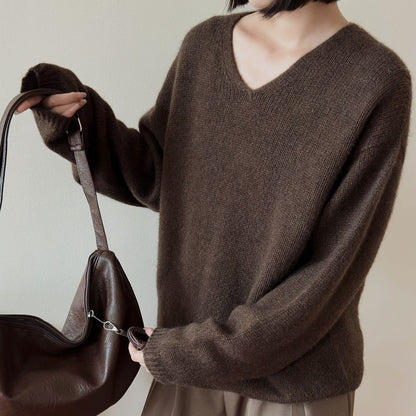 Damen Pullover V-Ausschnitt Qualität Eveloria