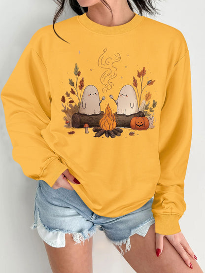 Damen Sweatshirt Verspielt Grusel Motiv Bequem Eveloria