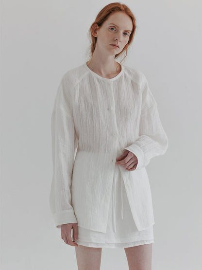Damen Longshirts Feine Struktur Beige