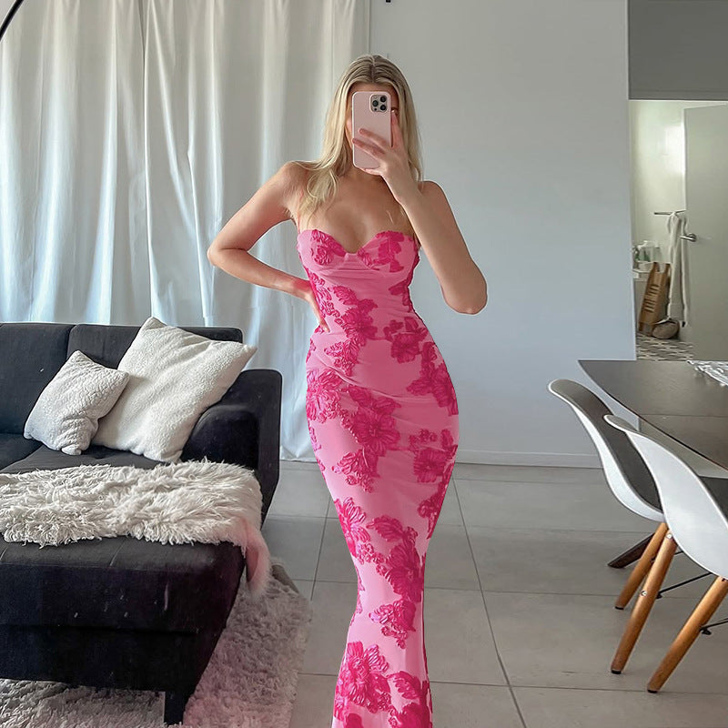 Damen Abendkleid mit floralem Spitzenbesatz Eveloria - Eveloria