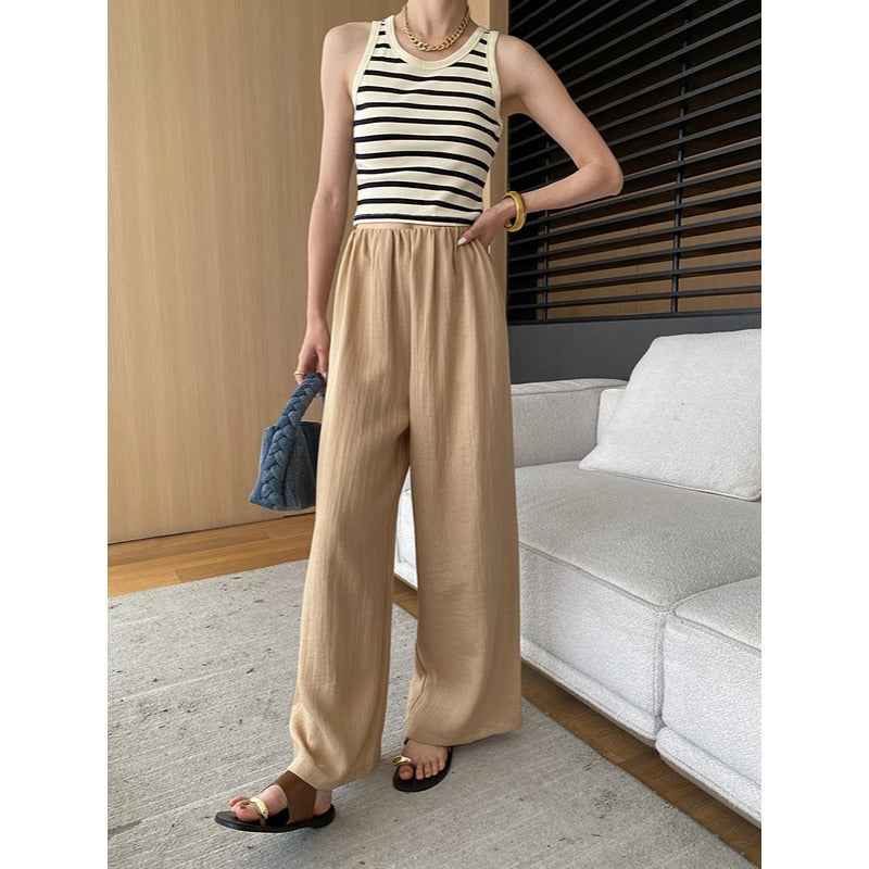 Damen Jumpsuit Lässig Breites Bein Feiner Stoff Eveloria