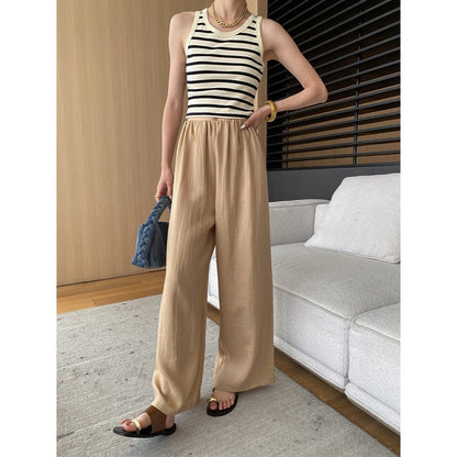 Damen Jumpsuit Lässig Breites Bein Feiner Stoff Eveloria