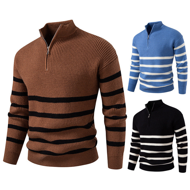 Herren Pullover Gestreift Modern Komfortabel Grau