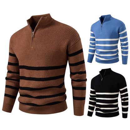 Herren Pullover Gestreift Modern Komfortabel Grau