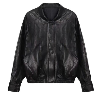 Damen Kunstlederjacke Voluminöse Ärmel Eveloria