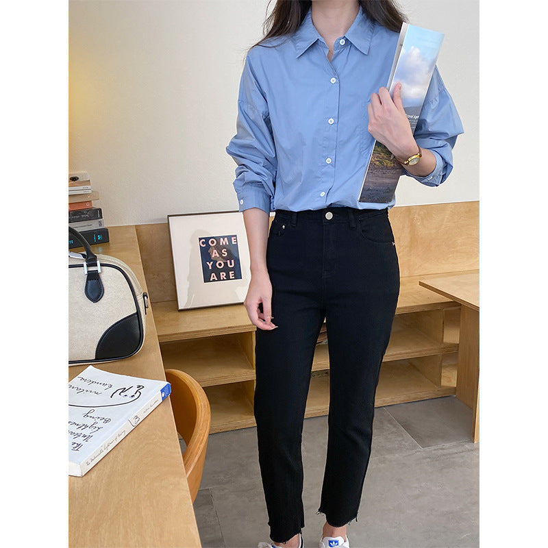 Damen Bluse Leichter Oversize-Schnitt Elegant Weiß