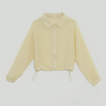 Damen Cropped Windjacke Kordelzug Eveloria