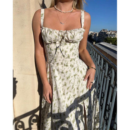 Damen Maxikleid Schulterfrei Rüschendetail Romantisch