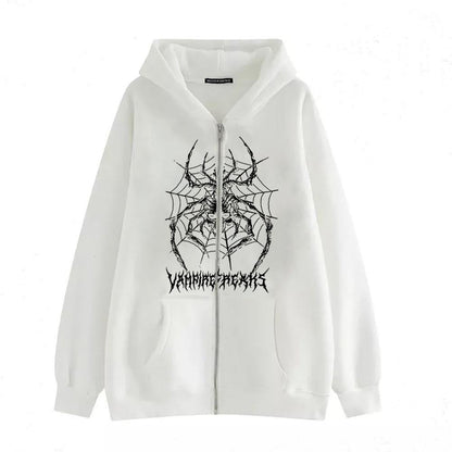 Damen Langarm Kapuzenjacke Spinnenmotiv Eveloria