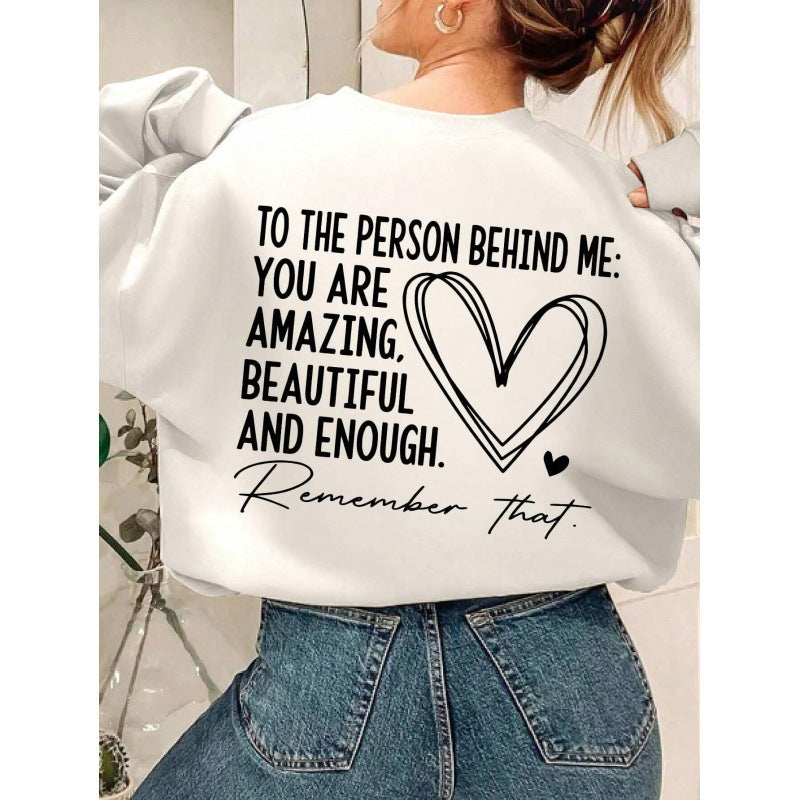 Damen Sweatshirt Lässig Inspirierendes Motiv Grau Eveloria