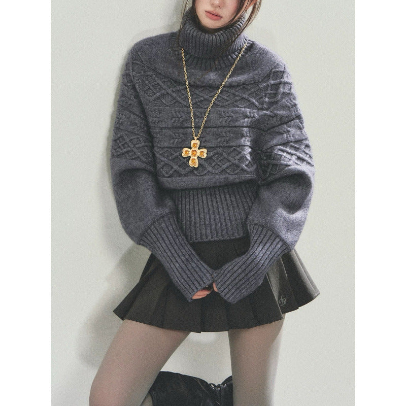 Damen Oversized Strickpullover Rollkragen Eveloria - Eveloria