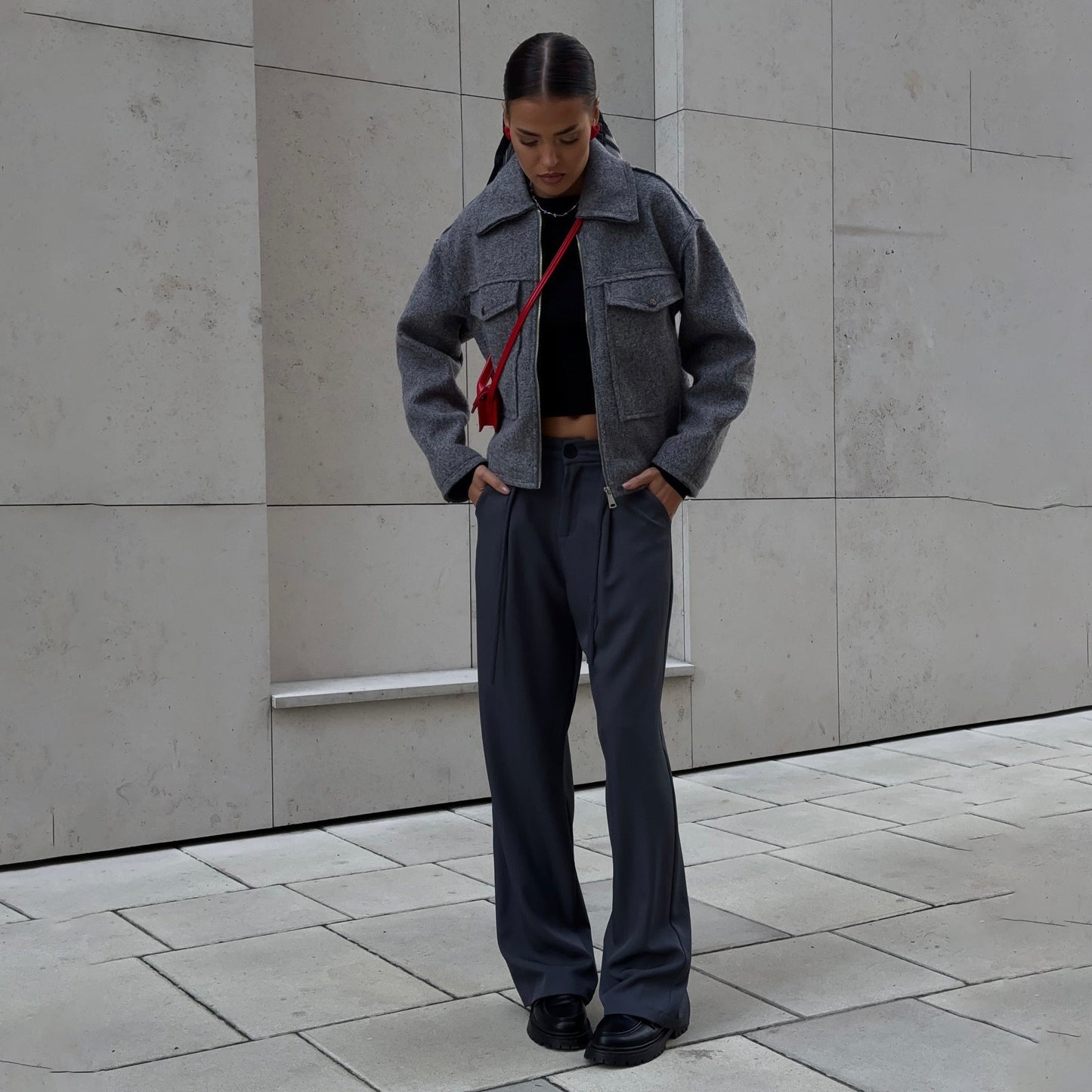 Damen Kurzjacke mit Taschen Eveloria Modisch
