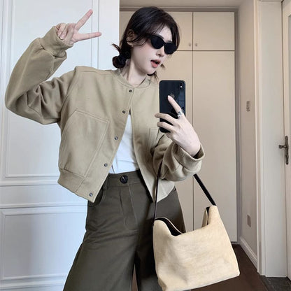 Damen Strickcardigan Lässig Komfortabler Schnitt Beige