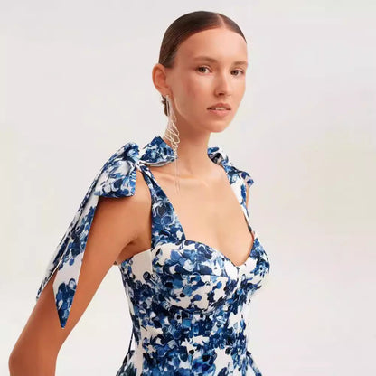 Damen Blumenkleid Sommerkleid Eveloria
