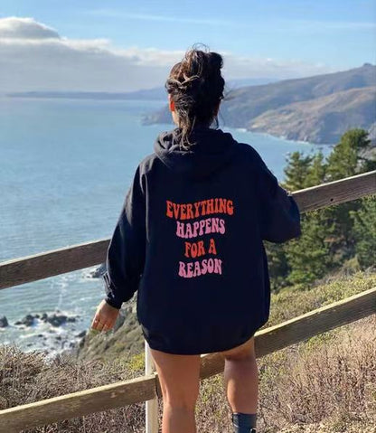 Damen Kapuzenpullover Komfortschnitt Mit Motivationszitat Grau