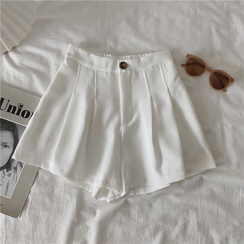Damen Shorts Faltenwurf Knopf Detail