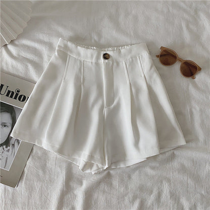 Damen Shorts Faltenwurf Knopf Detail