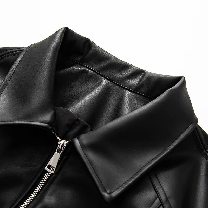 Damen Lederjacke Elastischer Bund Eveloria