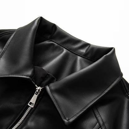 Damen Lederjacke Elastischer Bund Eveloria