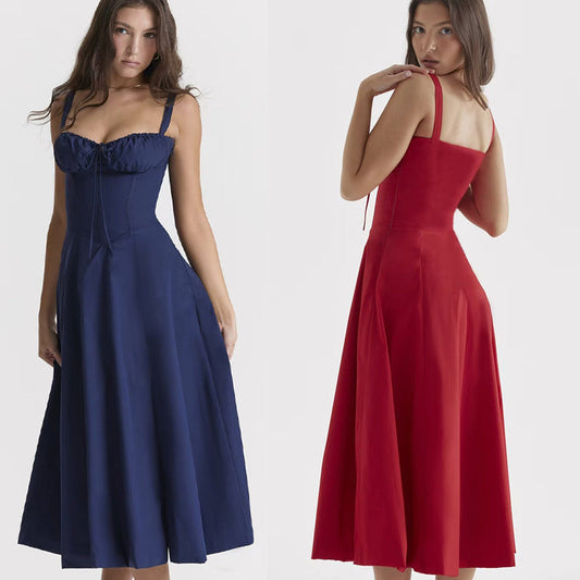 Damen Maxikleid Gerafftes Oberteil Eleganter Schnitt Eveloria - Eveloria