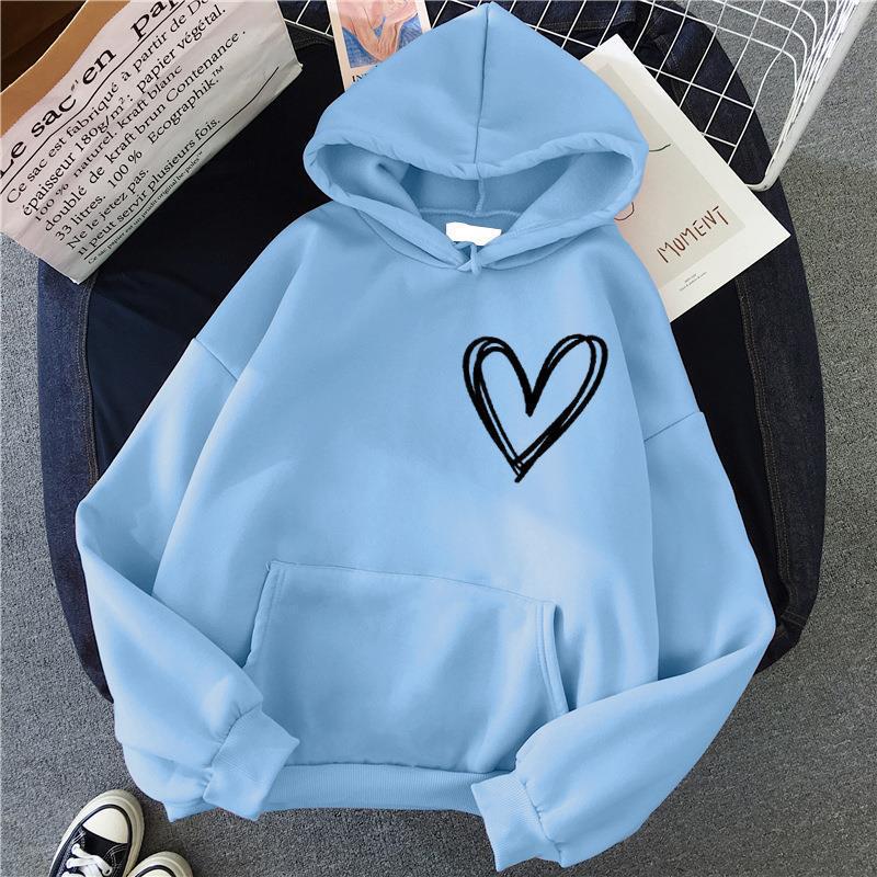 Damen Kapuzenpullover Herzmotiv Eveloria