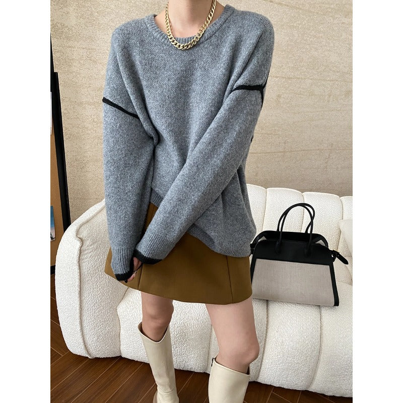 Damen Pullover Strukturiert Modern Akzent Eveloria - Eveloria