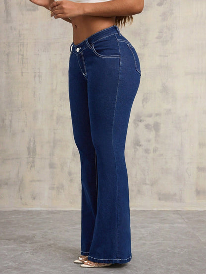 Damen High-Waist Flare-Jeans Eveloria
