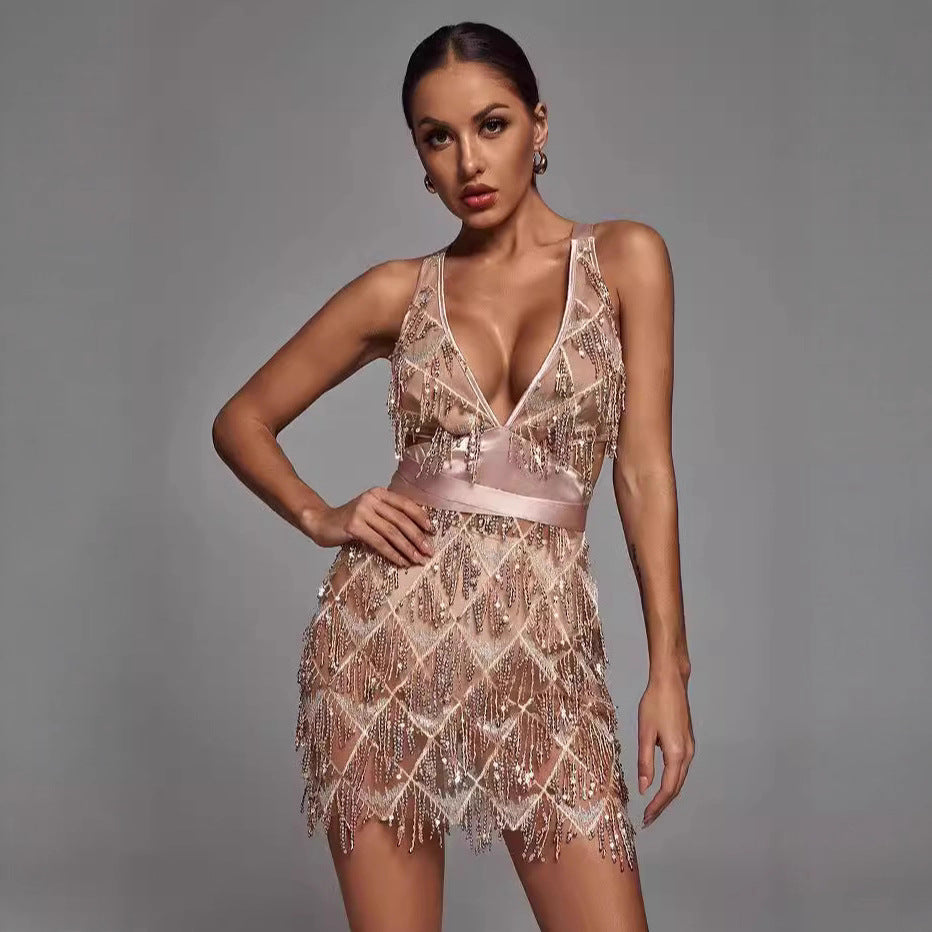Damen Funktionskleid Pailletten Eveloria