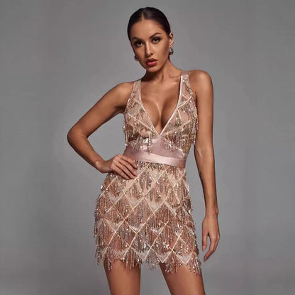 Damen Funktionskleid Pailletten Eveloria