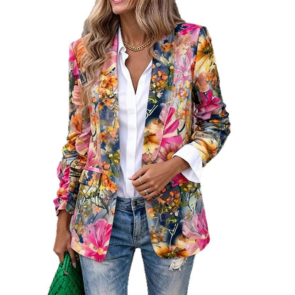 Damen Blazer Florales Design Moderner Schnitt Eveloria