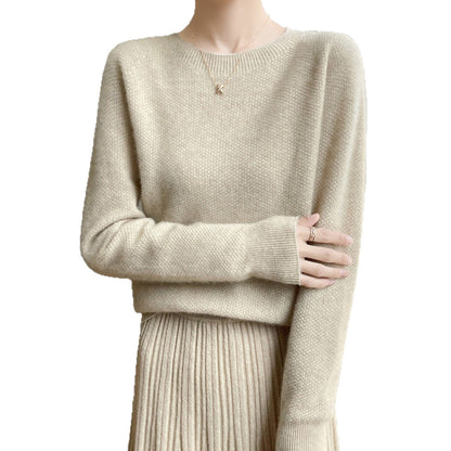 Damen Feinstrickpullover Rundhals Elegant Locker