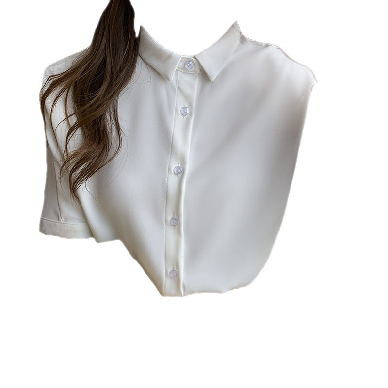 Damen Bluse Kurzarm Stehkragen Elegantes Design