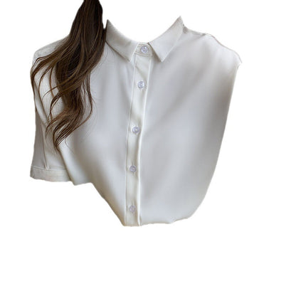Damen Bluse Kurzarm Stehkragen Elegantes Design