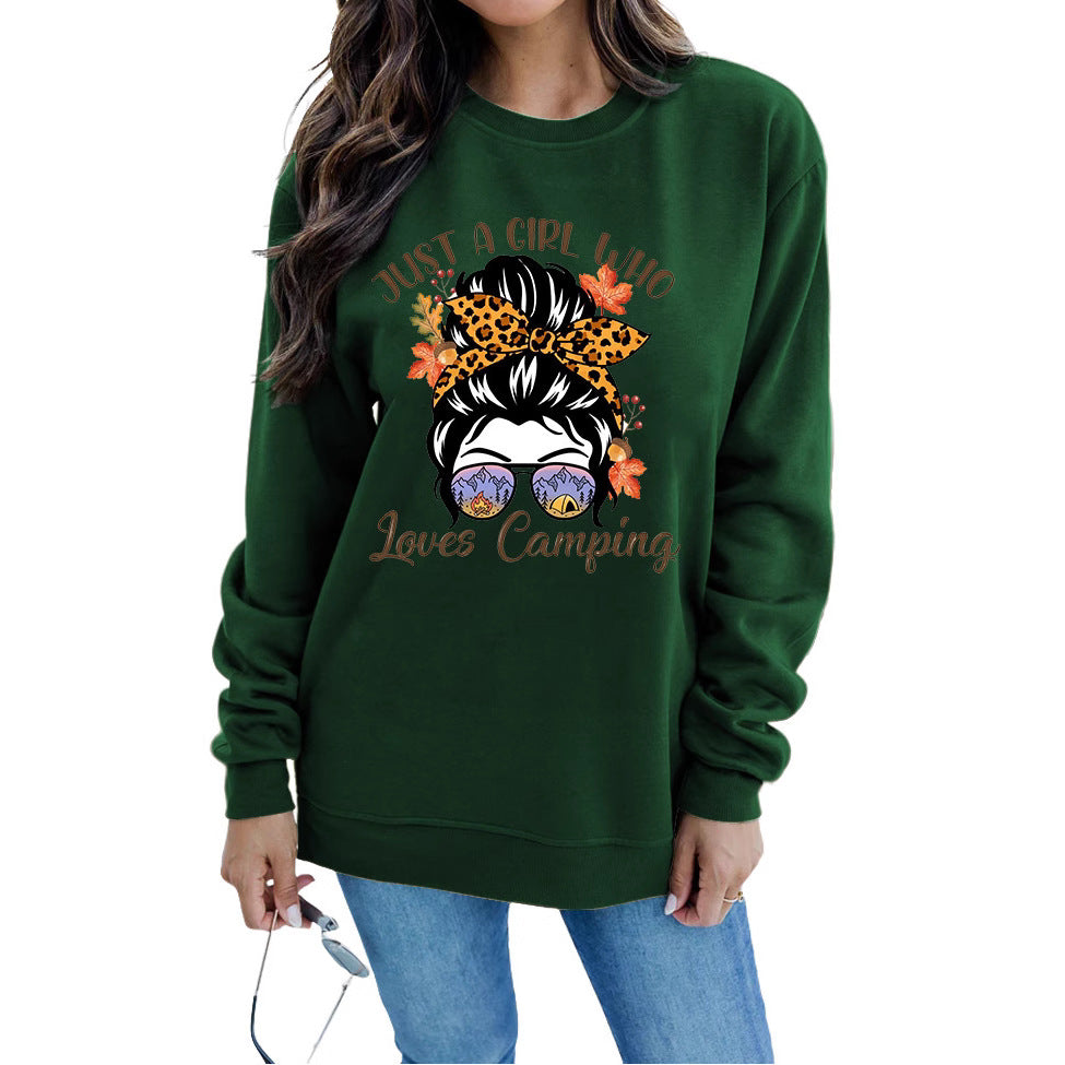 Damen Sweatshirt Campingmotiv Eveloria