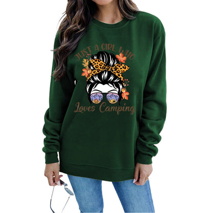 Damen Sweatshirt Campingmotiv Eveloria