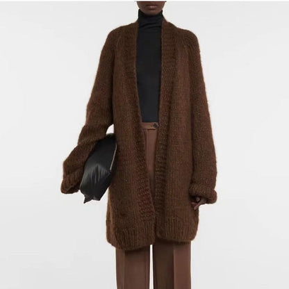 Damen Oversize Strickcardigan Weich Größe