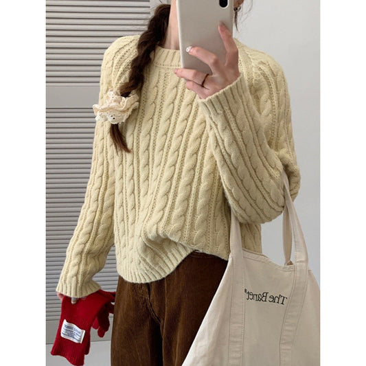Damen Grobstrickpullover Lässiger Schnitt Eveloria - Eveloria