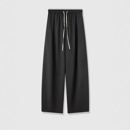 Damenweite Stoffhose Elastischer Bund Praktische Taschen