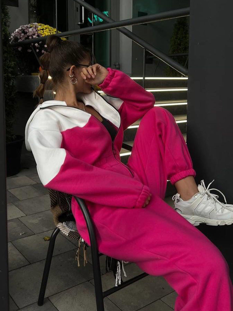 Damen Sport Jogginganzug Farbige Einsätze Eveloria