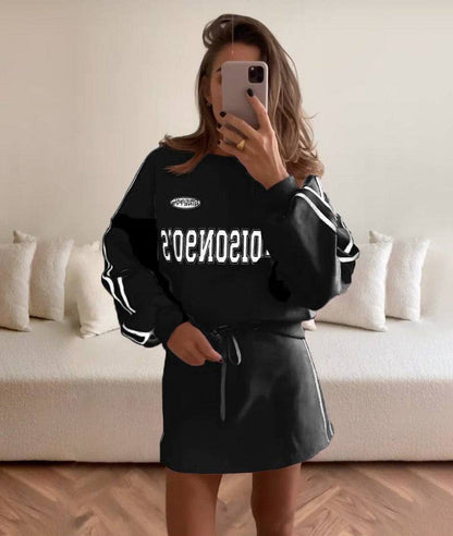 Damen Sweatkleid Lässig Mit Gürtel