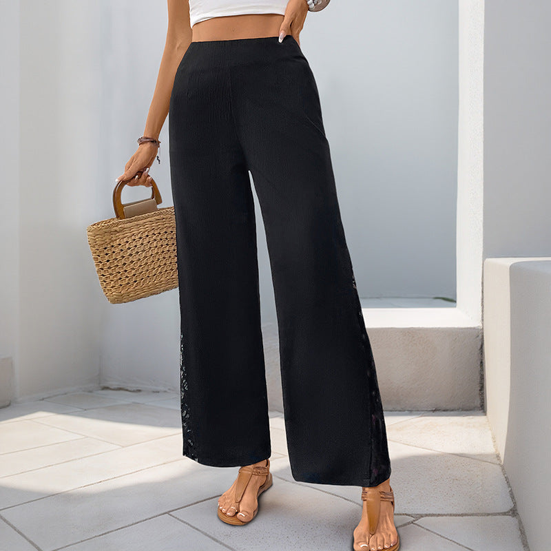 Damen Palazzo-Hose Spitzen-Details Eveloria - Eveloria
