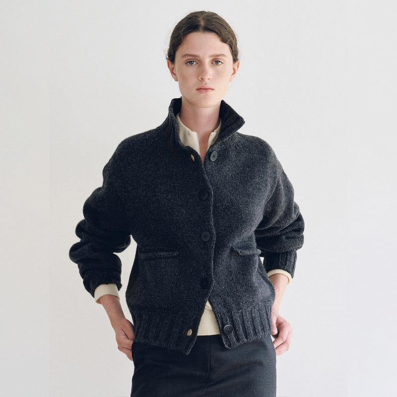 Damen Strickcardigan mit Kragen Eveloria