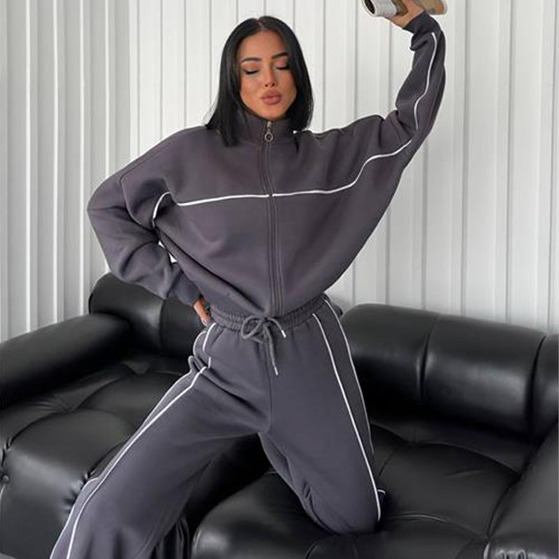 Damen Sportliches Zweiteiler-Set Sweatshirt und Hose Eveloria