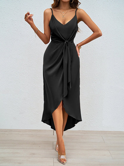 Damen Wickelkleid V-Ausschnitt Asymmetrisch Eveloria
