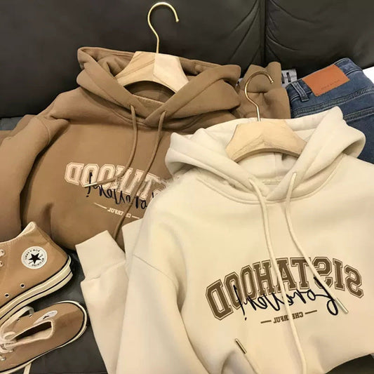 Damen Hoodie Oversized Lässig Mit Schriftzug - Eveloria
