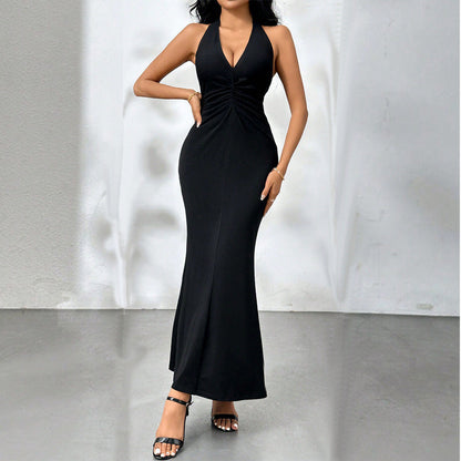 Damen Wickelkleid V-Ausschnitt Rüschensaum Eveloria